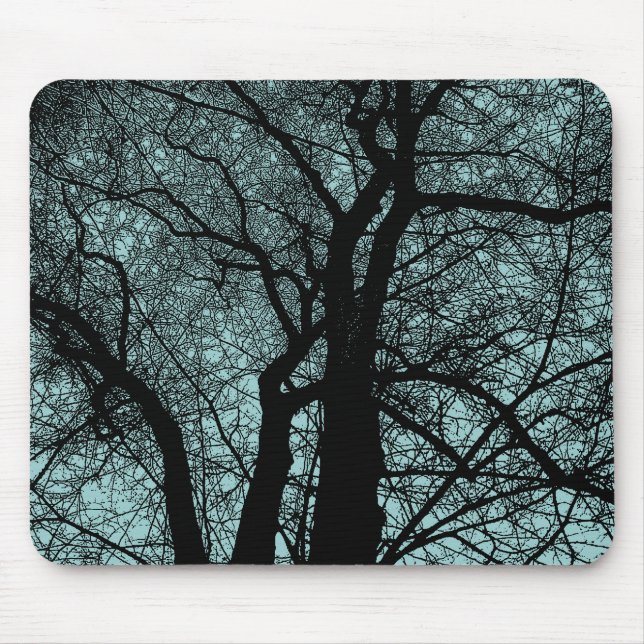 Tapis De Souris Arbre à contraste élevé - Bleu clair Vert (Devant)