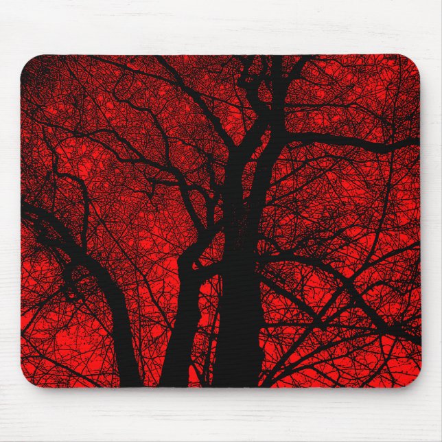 Tapis De Souris Arbre à contraste élevé - Rouge (Devant)