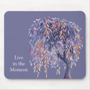 Tapis De Souris Arbre à feuilles orange violet