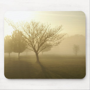Tapis de souris Arbre Brouillard Doré