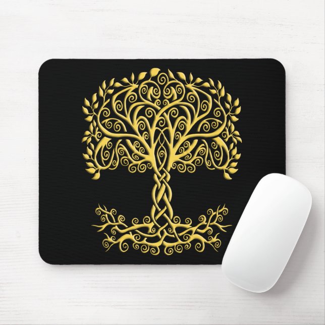 Tapis De Souris Arbre Celtique Jaune (Avec souris)