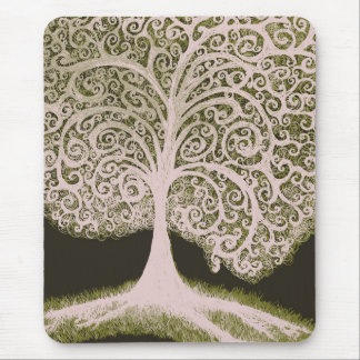 Tapis De Souris Arbre de la vie, grn&wht