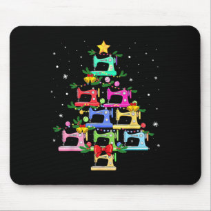 Tapis De Souris Arbre de Noël drôle de couture Ornement de Noël po