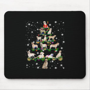 Tapis De Souris Arbre De Noël Du Labrador Couvert De Lampe De Feu