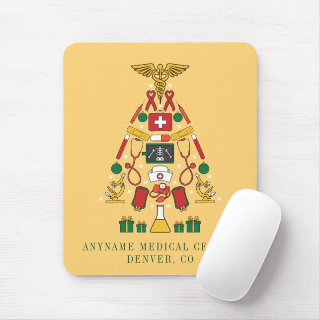 Tapis De Souris Arbre de Noël Nom commercial Docteur Médicale Infi (Avec souris)