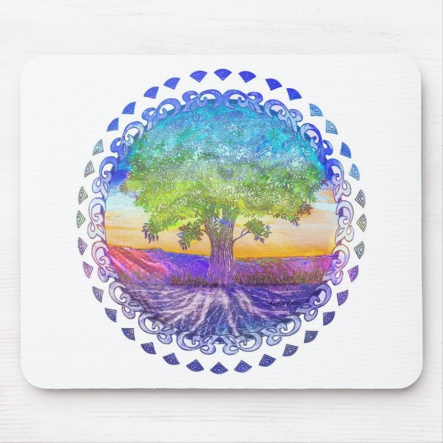 Tapis De Souris Arbre de paix, d'amour et d'équilibre de la vie (Devant)