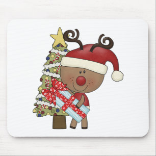 Tapis De Souris Arbre de vacances de renne de Rudy
