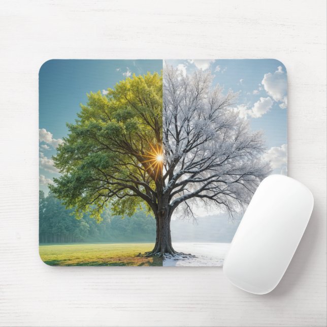 Tapis De Souris Arbre En Chêne En Double Saison (Avec souris)