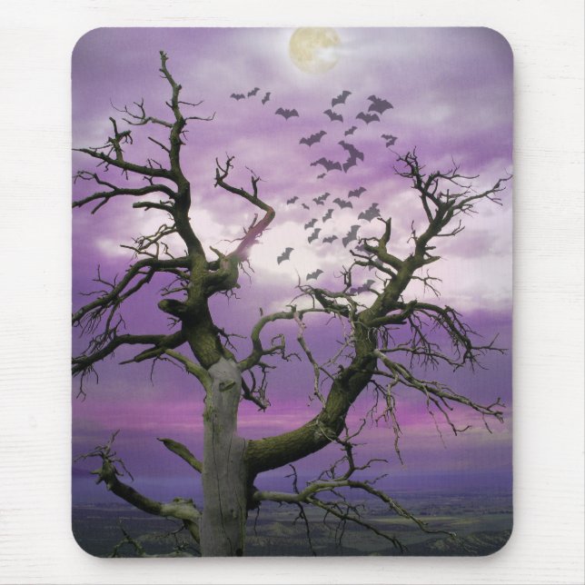 Tapis De Souris Arbre Halloween (Devant)