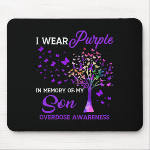 Tapis De Souris Arbre Je Porte Une Mémoire Violette Du Fils Adjonc