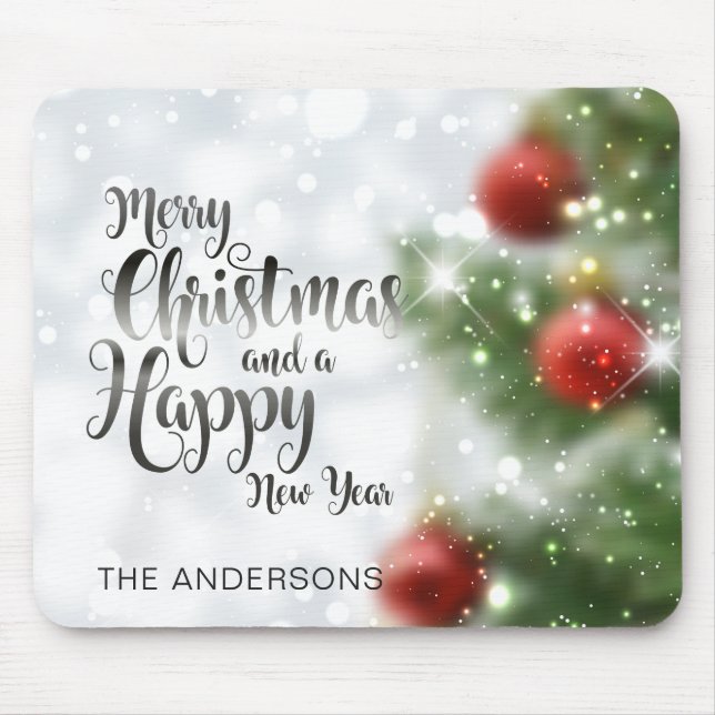 Tapis De Souris Arbre personnalisé | Mousepad de Joyeux Noël (Devant)