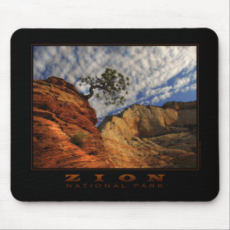 Tapis De Souris Arbre solitaire Mousepad de Zion (horizontal)