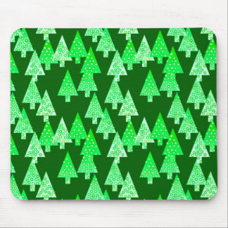 Tapis De Souris Arbres de Noël à fleurs modernes - vert de pin