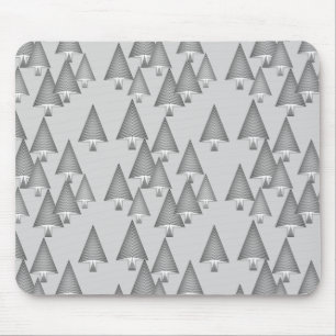 Tapis De Souris Arbres de Noël métalliques modernes - gris argenté