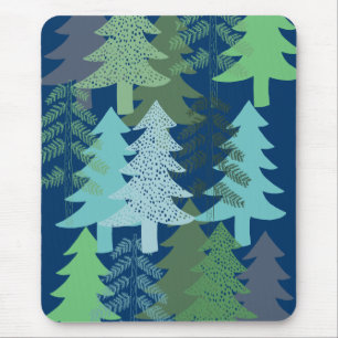 Tapis De Souris Arbres sur le bleu