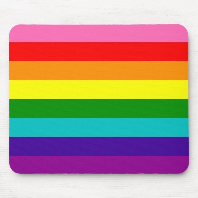 Tapis De Souris Arc en ciel drapeau gay LGBT Mousepad (Devant)