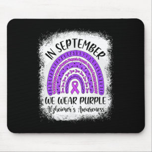 Tapis De Souris Arc-en-ciel En Septembre Nous Portons Violet Alzhe