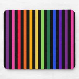 Tapis De Souris Arc-en-ciel et rayures noires