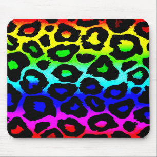 Tapis De Souris arc-en-ciel_léopard_print modifié