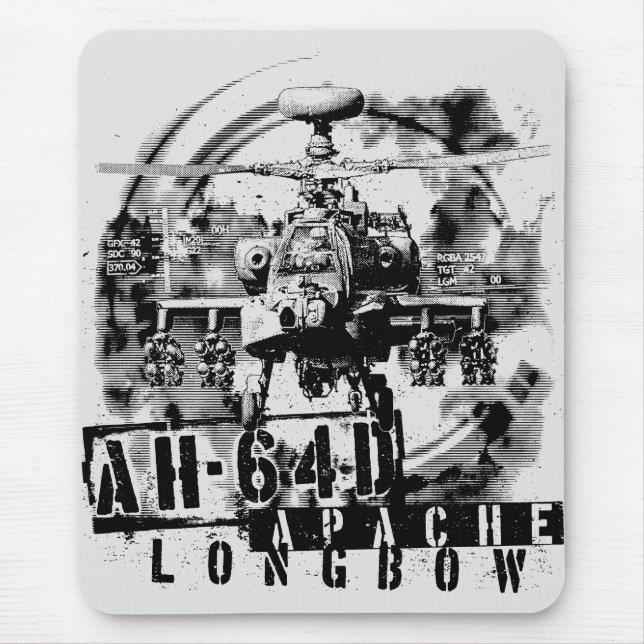 Tapis De Souris Arc long Apache AH-64D (Devant)