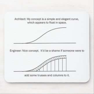 Tapis De Souris Architecte contre l'ingénieur