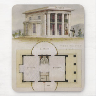 Tapis De Souris Architecture vintage, Plan de sol et Villa grecque