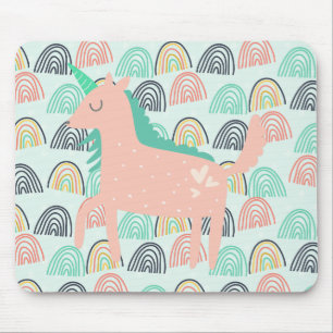 Tapis De Souris Arcs-en-ciel et licornes