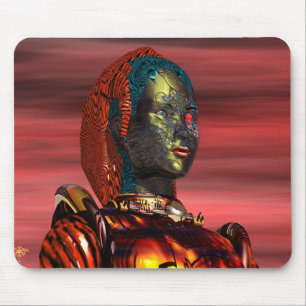 Tapis De Souris ARES - CYBORG PORTRAIT IN SUNSET Science Fiction