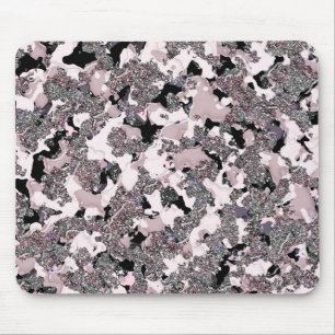 Tapis De Souris Argent rose et noir de beauté déversé Glam brillan