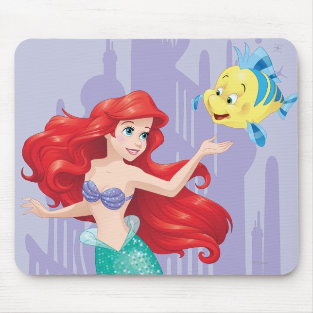 Tapis De Souris Ariel et Flounder (Devant)