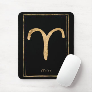 Tapis De Souris Aries a martelé or stylisé symbole astrologie styl