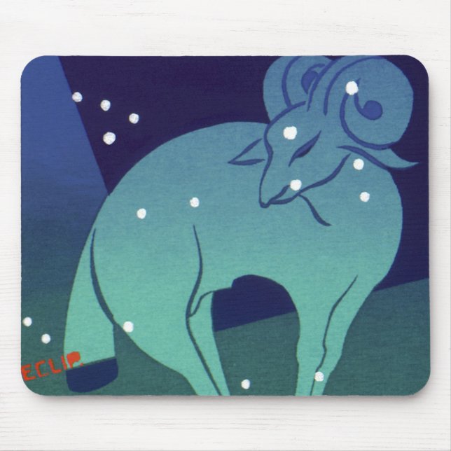 Tapis De Souris Aries Ram Constellation, Astrologie Zodiaque Vinta (Devant)