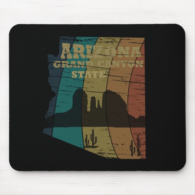 Tapis De Souris Arizona Sedona carte grand canyon paysage rétro (Devant)