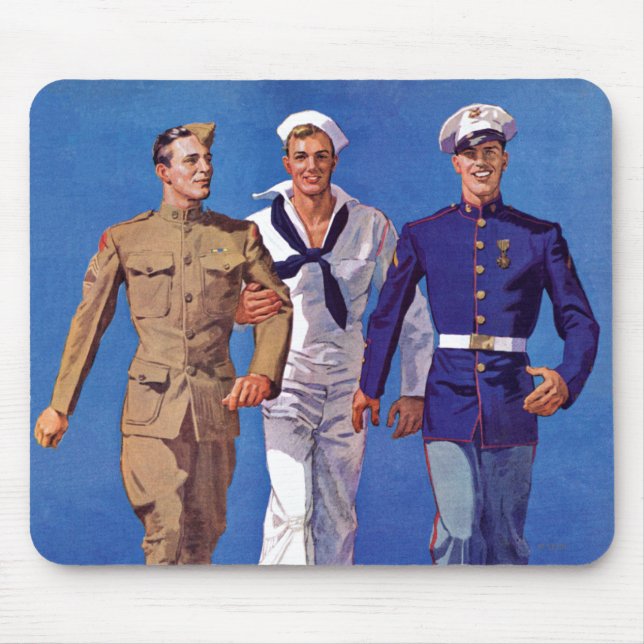 Tapis De Souris Armée, marine et marines (Devant)