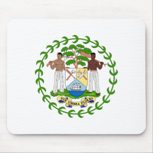 Tapis De Souris Armoiries du pays Belize symbole emblème drapeau