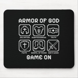 Tapis De Souris Armor De Dieu Pixel Faith Christian Vidéo Jeu