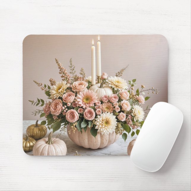Tapis De Souris Arrangement d'automne rose (Avec souris)