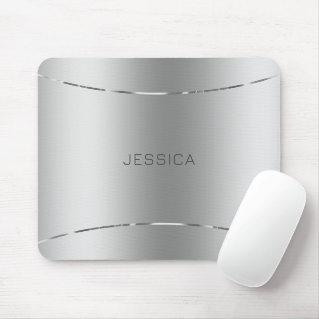 Tapis De Souris Arrière - plan d'apparence d'argent métallique mon (Avec souris)