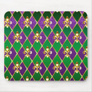 Tapis De Souris Arrière - plan de bijoux Mardi Gras