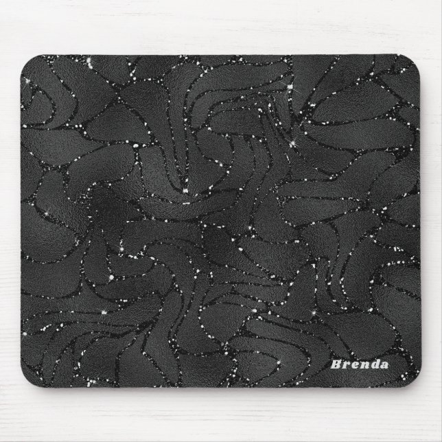 Tapis De Souris Arrière - plan de monocristolite noir (Devant)