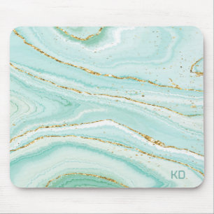 Tapis De Souris Arrière - plan en marbre liquide vert pastel