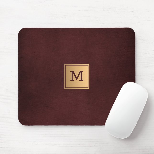 Tapis De Souris Arrière - plan rouge monogramme (Avec souris)