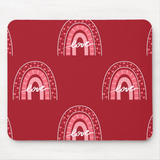 Tapis De Souris Arrière - plan Valentin avec amour des coeurs (Devant)