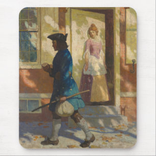 Tapis De Souris Arrivée de Franklin à Philadelphie par N. C. Wyeth