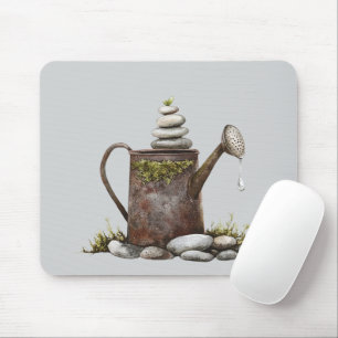 Tapis De Souris Arrosoir Rustique Rochers Printemps