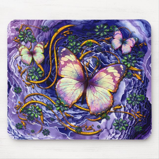 Tapis De Souris Art Abstrait 115 et option papillon Mousepad (Devant)