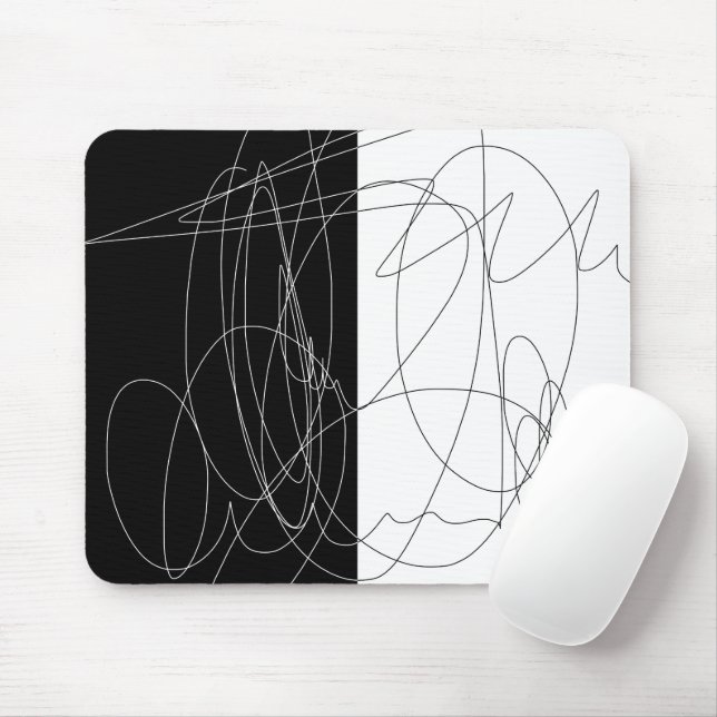 Tapis De Souris Art abstrait de ligne de griffes minimes (Avec souris)