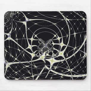 Tapis De Souris Art Abstrait Toile d'Araignée Dorée