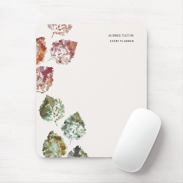 Tapis De Souris Art aquarelle rustique feuilles d'automne (Avec souris)