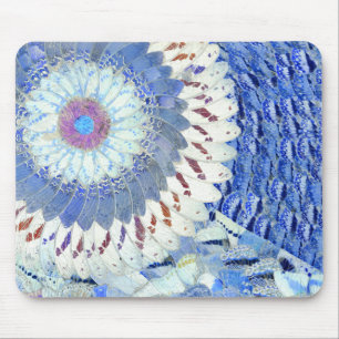 Tapis De Souris Art bleu Mousepad d'aile de papillon